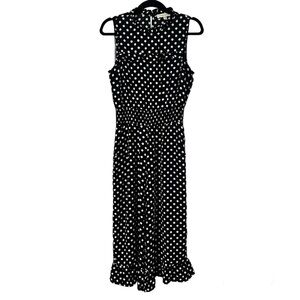 MONTEAU Black Polka Dot Ruffle Jumpsuit Size M